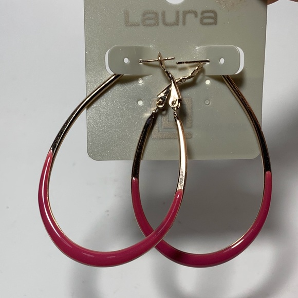 Pink Hoop Earrings - Picture 1 of 1